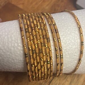 Elegant Gold Tone 11 piece Bangle Set